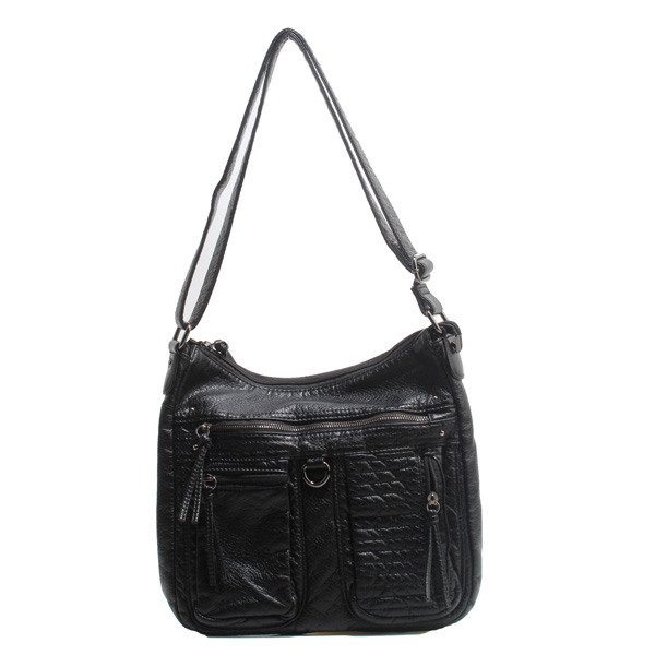 Wholesale Fashion Washed Bags 19323#BLACK