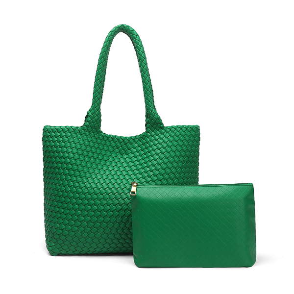 Wholesale Fashion PU Shopping bags 7309#L.GREEN