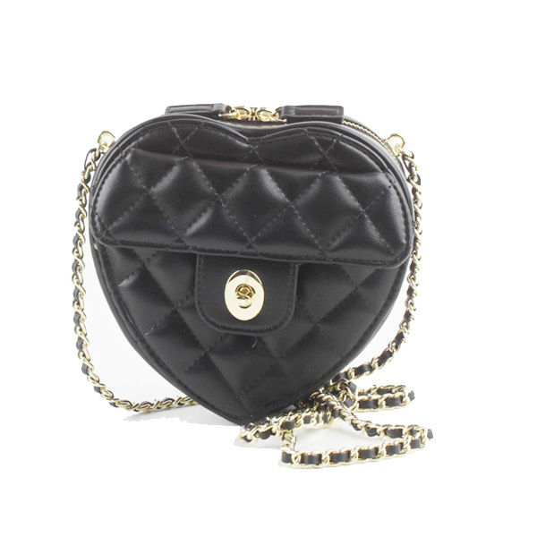 Wholesale Heart Cross Shoulder bags 95007#BLACK