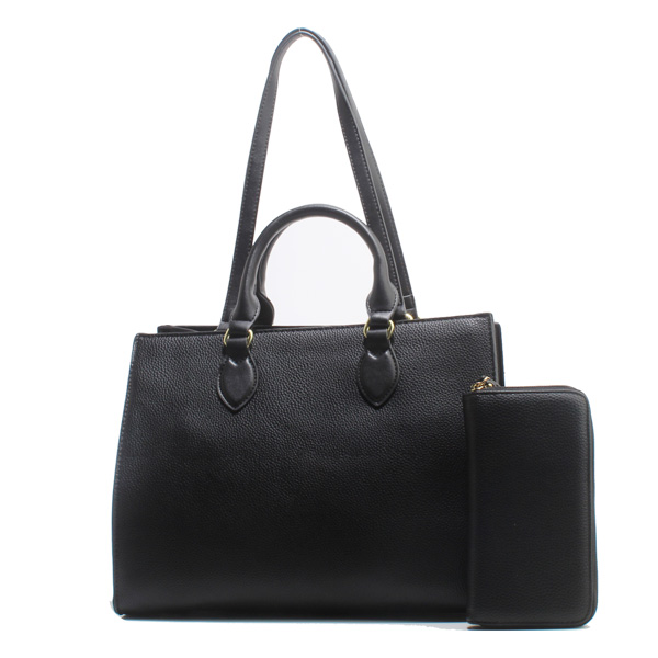 Wholesale Lady PU Shopping bags 96023#BLACK